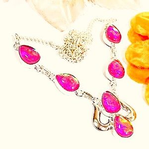 Australian triplet opal sterling silver necklace Artisan India